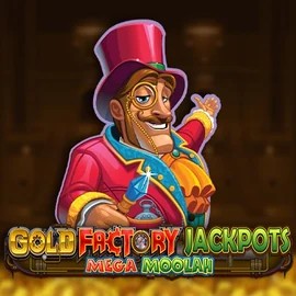 Gold Factory Jackpots Mega Moolah by Aurum Signature Studios, showcased at pribets.eu – game logo